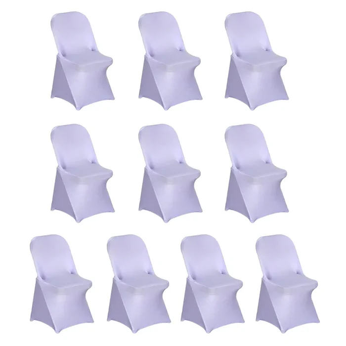 10 Pack Stretch Spandex Chair Covers Lavender Lilac for Folding Chairs – Durable 160GSM Fitted SlipcoversChair Covers