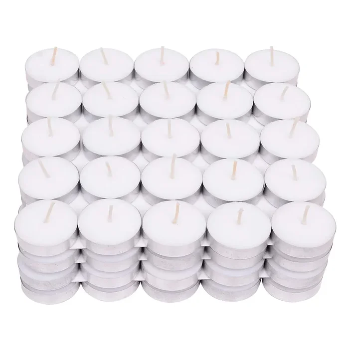 100-Pack White Unscented Tealight Candles