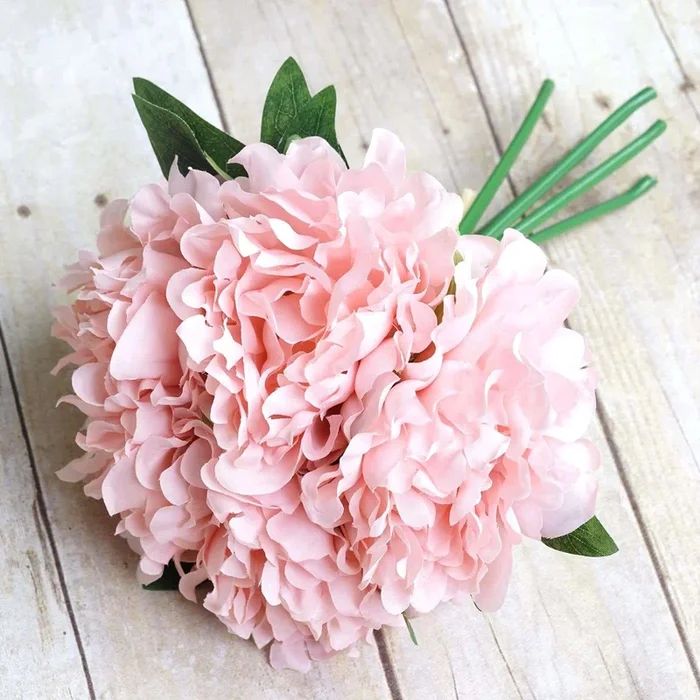 11″ Pink Real Touch Artificial Silk Peonies Flower BouquetSilk Flowers