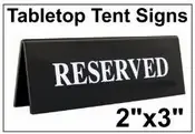 2″ x 3″ Engraved Table Top Tent Sign
