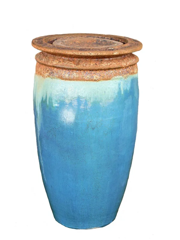 5250S43 – Angkor/Marble Green Earth Drum Ceramic FountainFountains