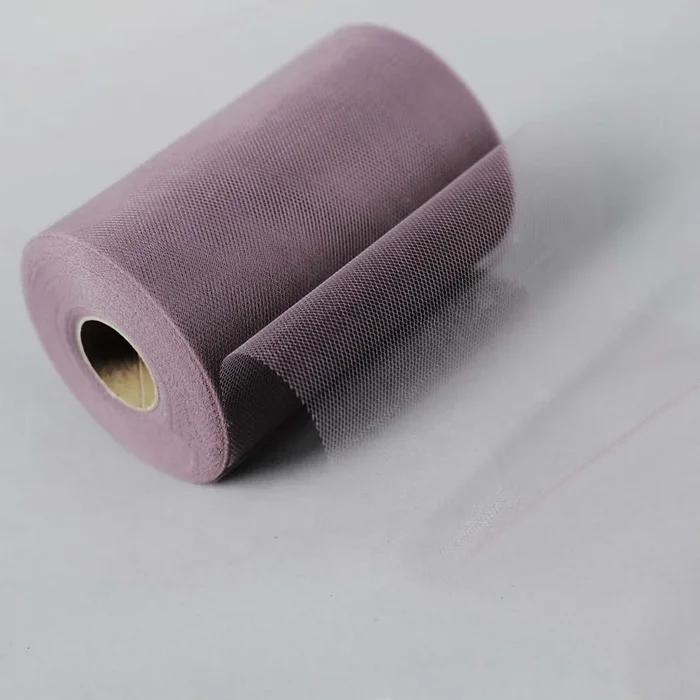 6″x100 Yards Violet Amethyst Tulle Fabric Bolt, Sheer Fabric Spool Roll For CraftsTulle