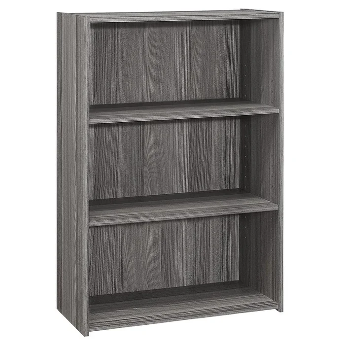 =”Bookshelf, Bookcase, 4 Tier, 36″”H, Office, Bedroom, Grey Laminate, Transitio