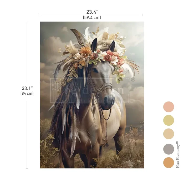 A1 Decoupage Fiber – Noble Steed – 1 sheet, 23.4″x33.1″ — Flipping Fabulous