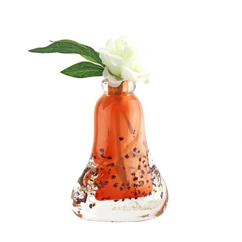 AntibesEuropeanArtGlassVaseOrange6″Ht.