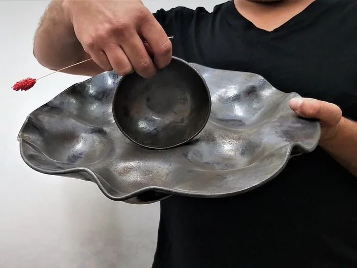 Black Ceramic Seder Plate Set for PassoverPassover Plate