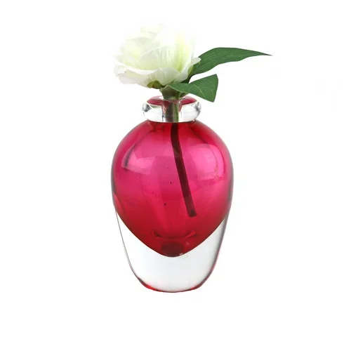 CapriEuropeanArtGlassVasePink5″Ht.