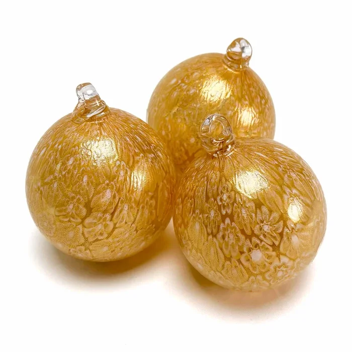 Christmas Glass bauble – Murrina YellowOrnamenti natalizi