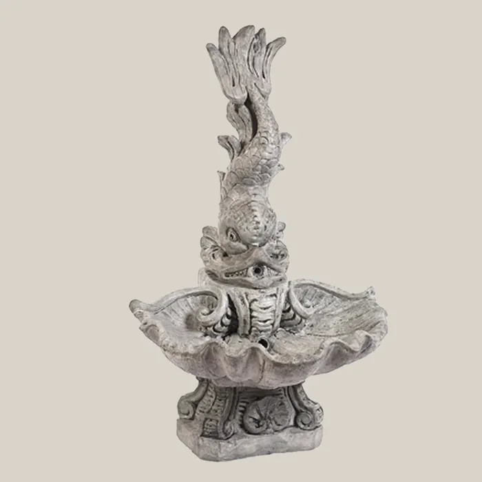 Concrete Oriental Fish FountainConcrete Fountain