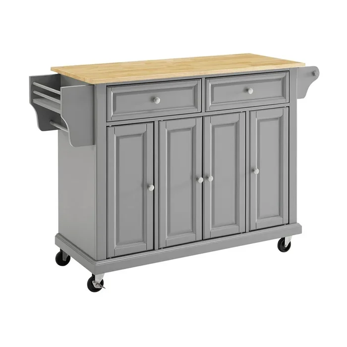 Crosley Furniture Full Size Wood Top Kitchen Cart