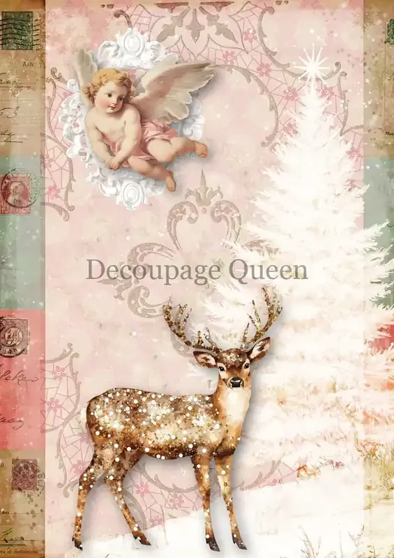 Decoupage Queen Pink Deer A4 Rice Paper — Flipping Fabulous