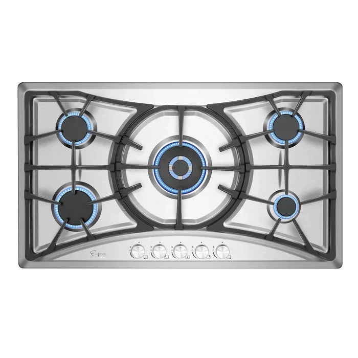 Empava 36″ Stainless Steel Built-In Cooktop with 6 Gas Burners, EMPV-36GC22
