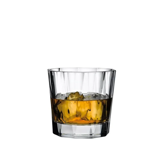 Fluted whiskey glass in lead-free crystal, set of 4Barware