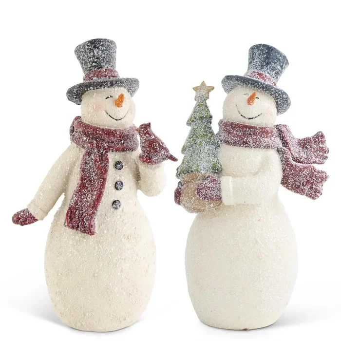 Glittered Vintage SnowmenSnowman Figurine
