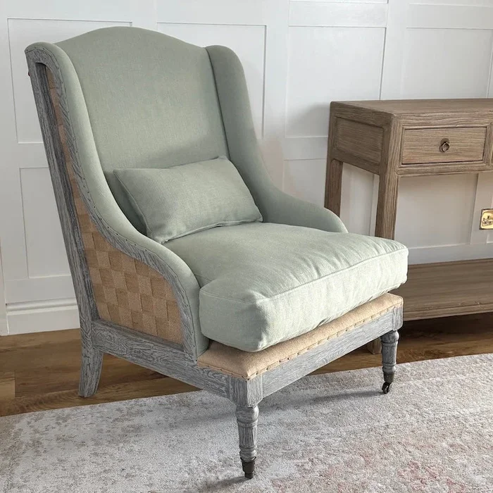 Gustavian Chair Pistachio Fabric Open Webbed – SECOND (Discount Applied)Chair