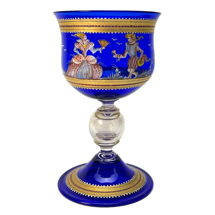 Hand Painted Barovier CupBicchieri con gambo