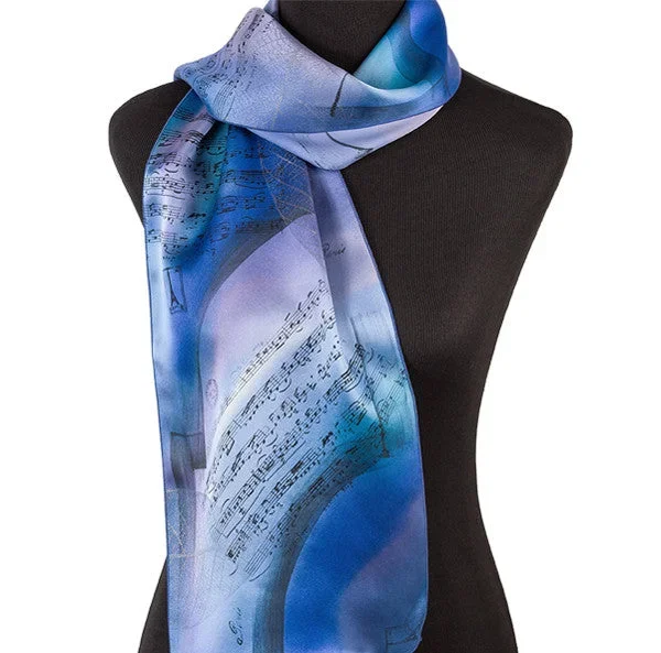 Hand-painted symphony silk scarfscarf
