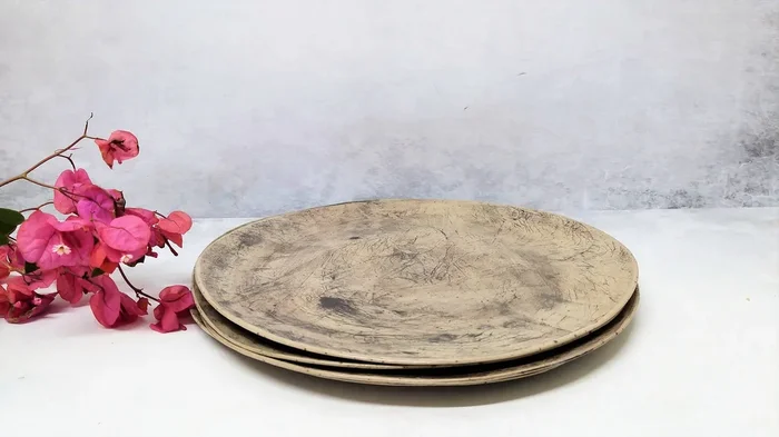 Handmade Rustic Gray Ceramic Dinner PlateCeramic Plate
