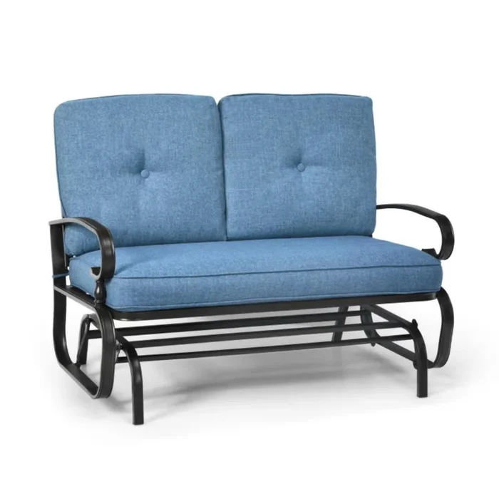 Hivvago 2 Seats Outdoor Swing Glider Chair with Comfortable Cushions