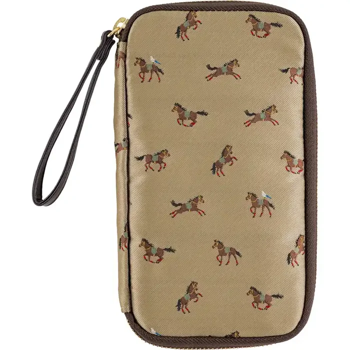 Hobonichi Techo 2026 – Small Drawer Pouch (Bow & Tie Galloping Horses)