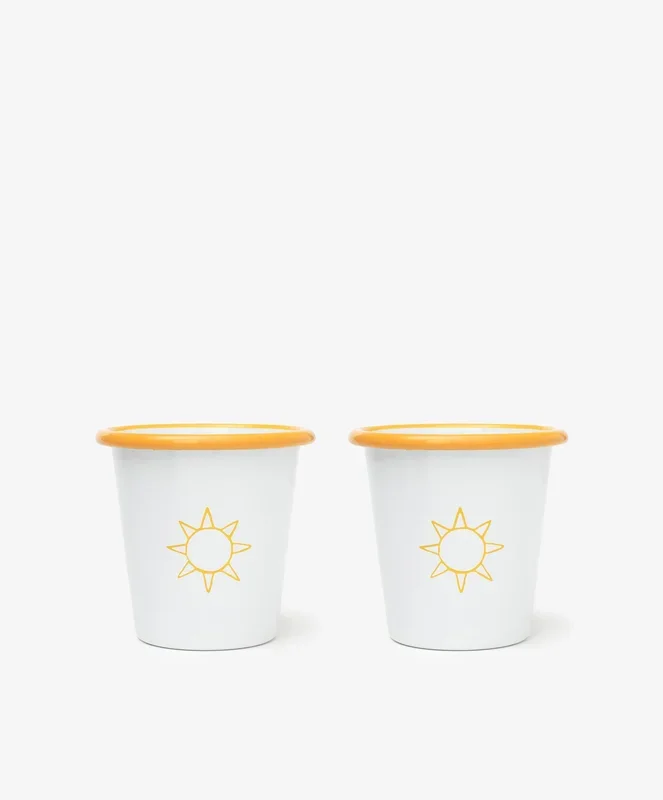 Il Sole Enamel Cup, Set of 2Cups