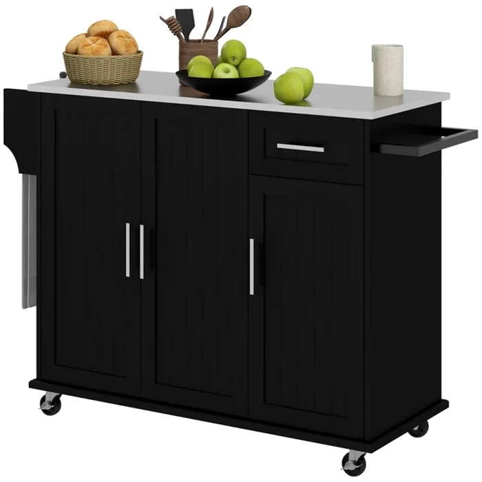 Kitchen Island & Storage Cabinet Versatile Organizer for Food Prep & Kitchen Storage