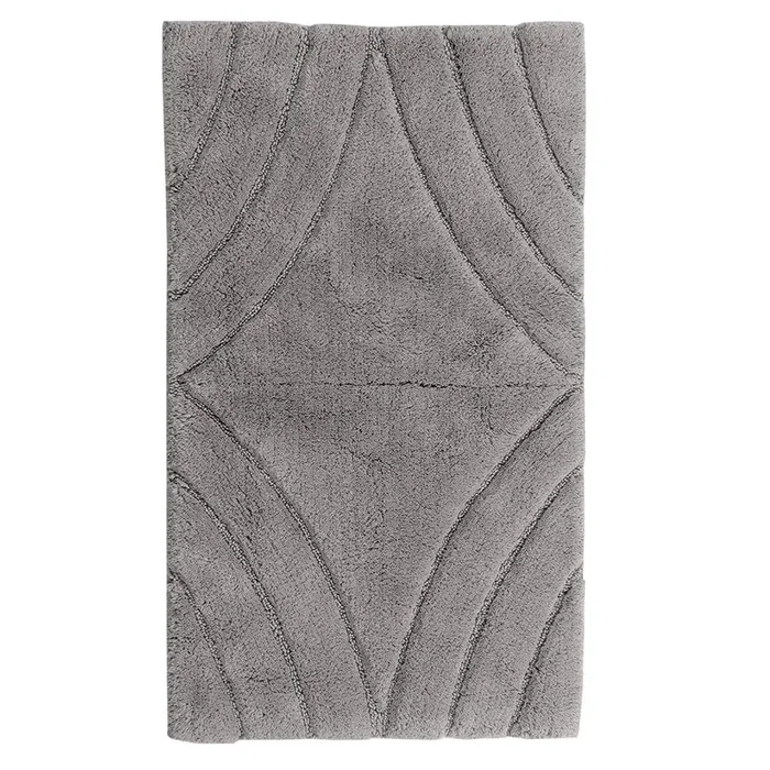 Knightsbridge Diamond 220 GSF Non Skid Back Bath Rug 20 x 30 – Silver