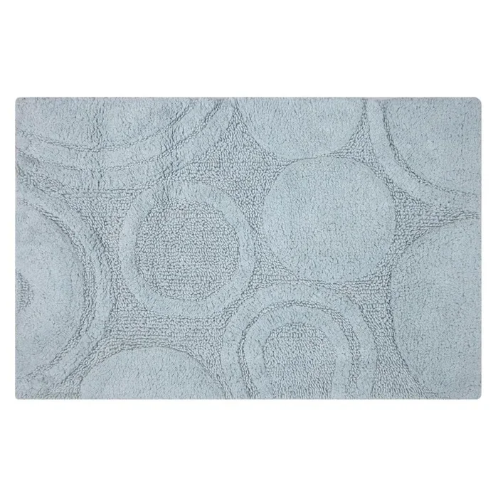 Knightsbridge Orbit Bath Rug Cotton Non Skid Back – 17×24″, Light Blue