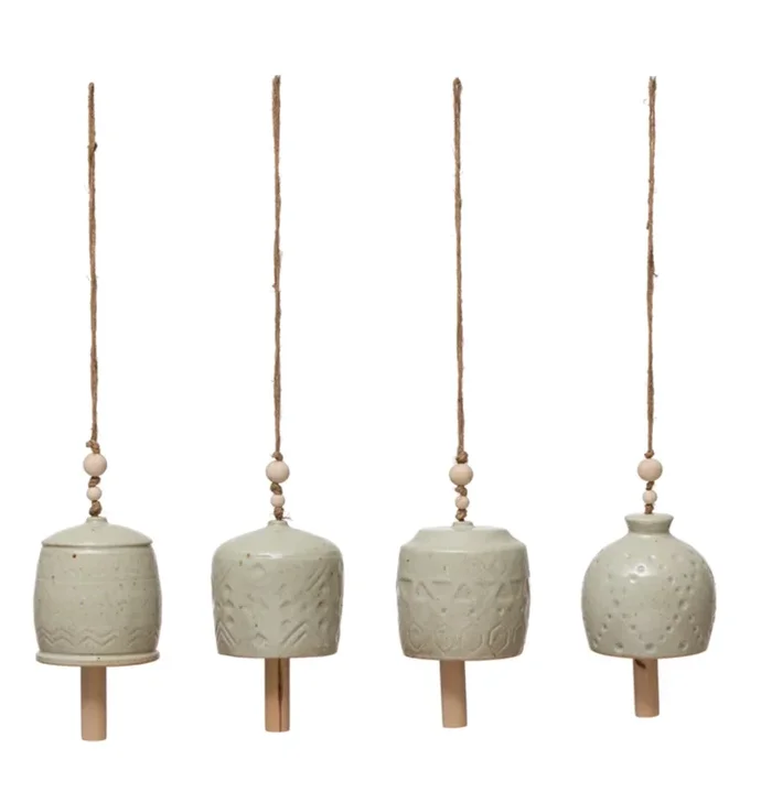 Large Stone Bell OrnamentsHoliday Decor