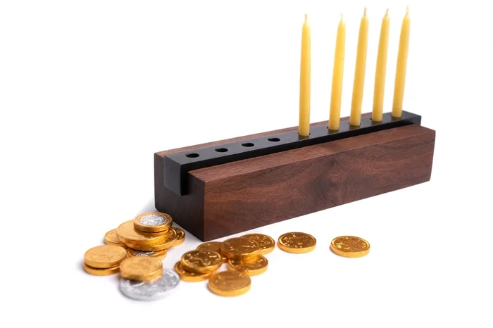 Modern Wood and Steel MenorahHolders
