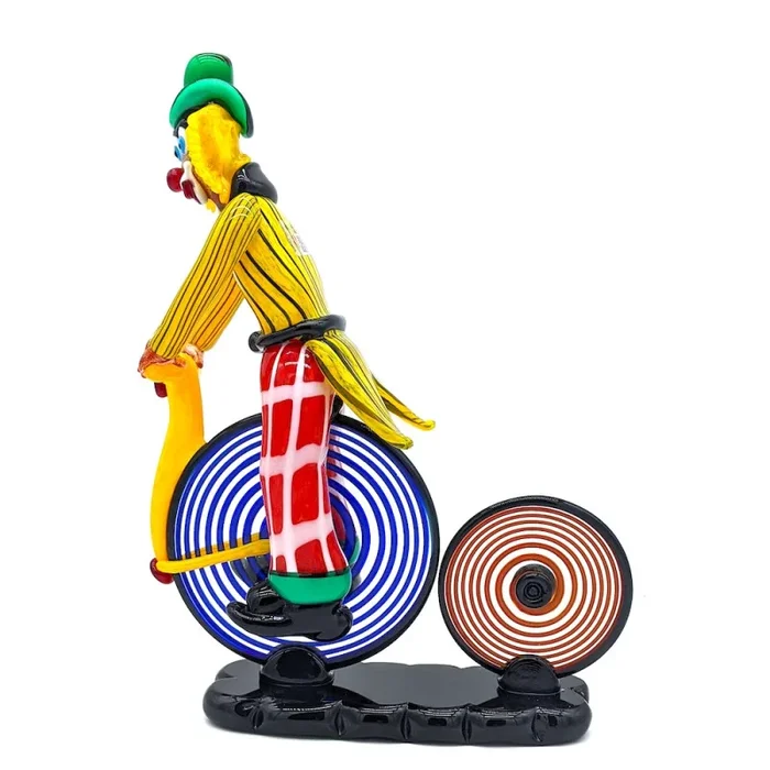 MuranoGlassclownfigurineonabike