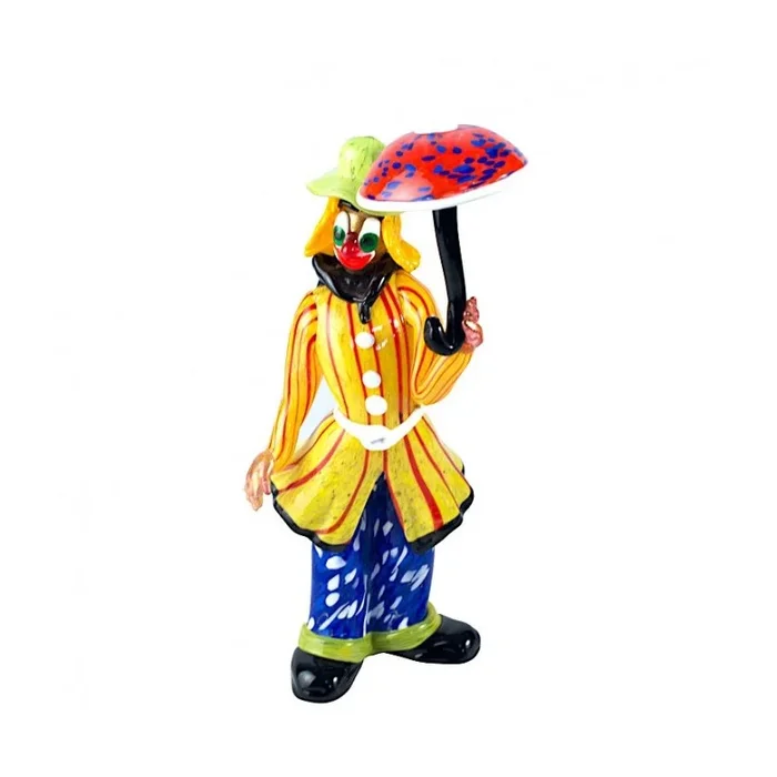 MuranoGlasscolorfulclownwithumbrella
