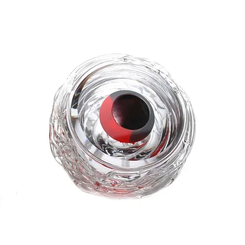 MuranoGlassSphereAbstractRedBlack5.5″Dia.