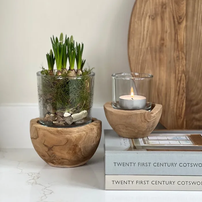 Natural Teak Hurricane LightLantern