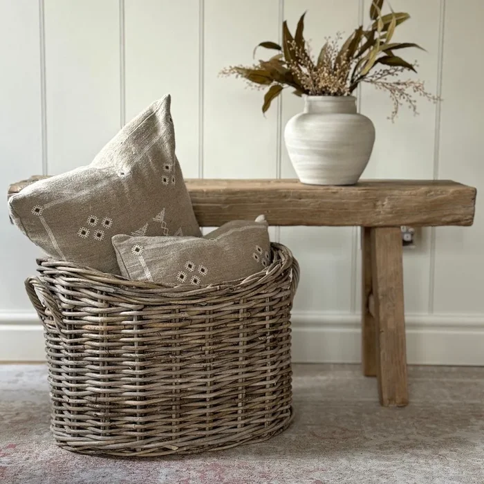 Oval Basket With Ear Handles and Jute LinerBaskets