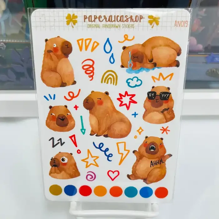 PaperaicaShop Moody Capybaras Planner Sticker