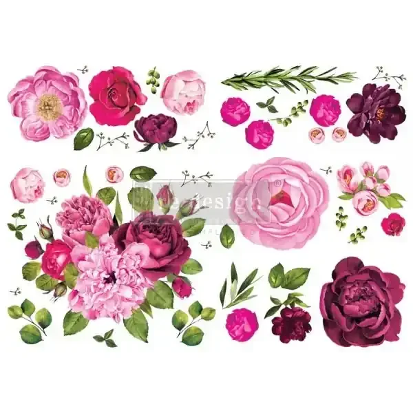 Redesign Decor Transfers® – Lush Floral I – total sheet size 48″x35″, cut into 6 sheets — Flipping Fabulous