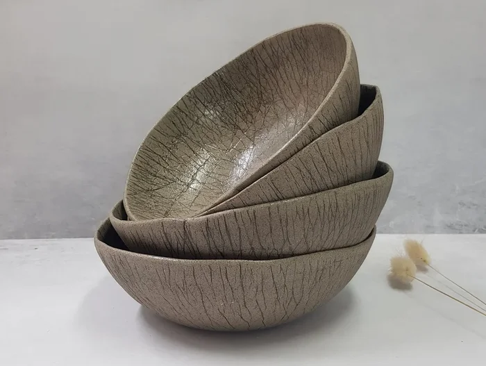 Rustic Stoneware Pasta Bowls, Modern Ceramic Bowls for Soup, Ramen, Noodles, and RiceCeramic bowl