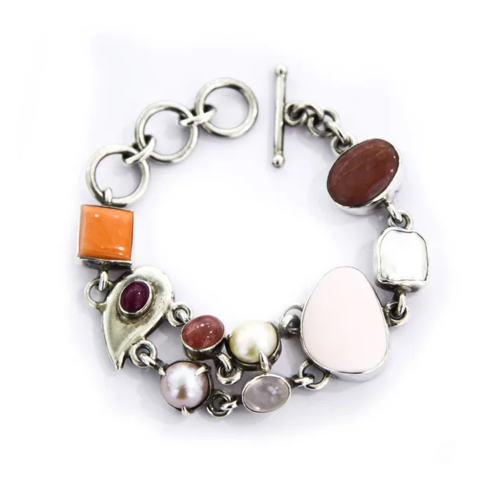 Silver Opal Quartz Ruby Bead | Bracelet | made in ItalyBracciali