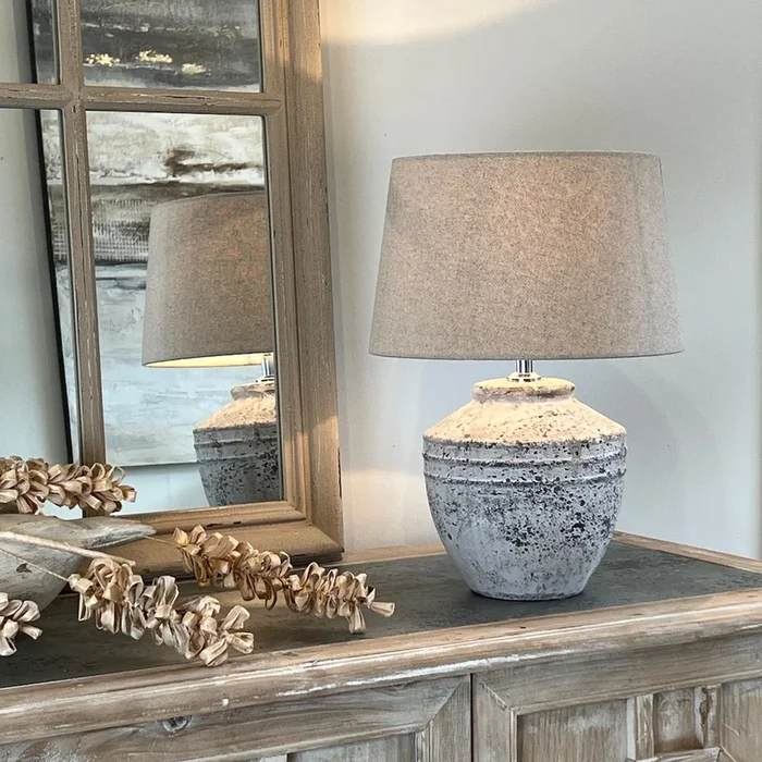 Small Stone Effect Antique Grey Table LampTable Lamp