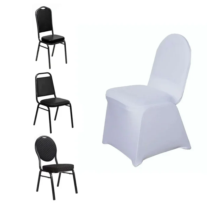 Spandex Chair Cover for Banquet Chairs White – Stylish Stretch 160GSM Fabric with Slip-On Slipcover for Sophisticated GatheringsChair Covers