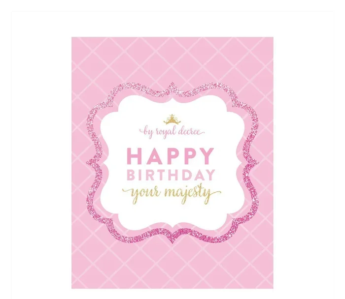 Sparkle Princess Birthday Your Majesty Wine Bottle LabelsSet of 8