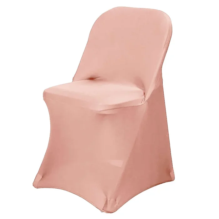 Stretch Spandex Chair Cover Dusty Rose for Folding Chairs – Reusable & Wrinkle-Resistant 160GSM Fitted SlipcoverChair Covers