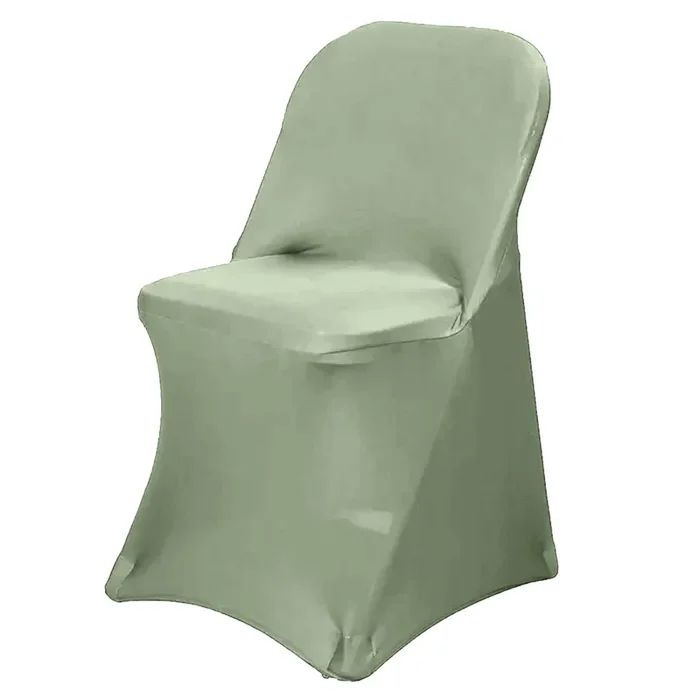 Stretch Spandex Chair Cover Dusty Sage Green for Folding Chairs – Reusable & Wrinkle-Resistant 160GSM Fitted SlipcoverChair Covers