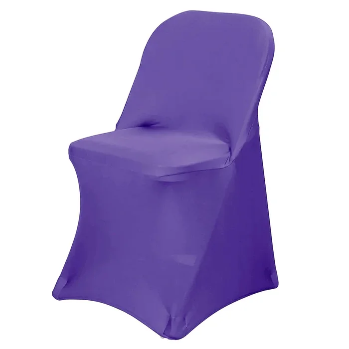 Stretch Spandex Chair Cover Purple for Folding Chairs – Reusable & Wrinkle-Resistant 160GSM Fitted SlipcoverChair Covers