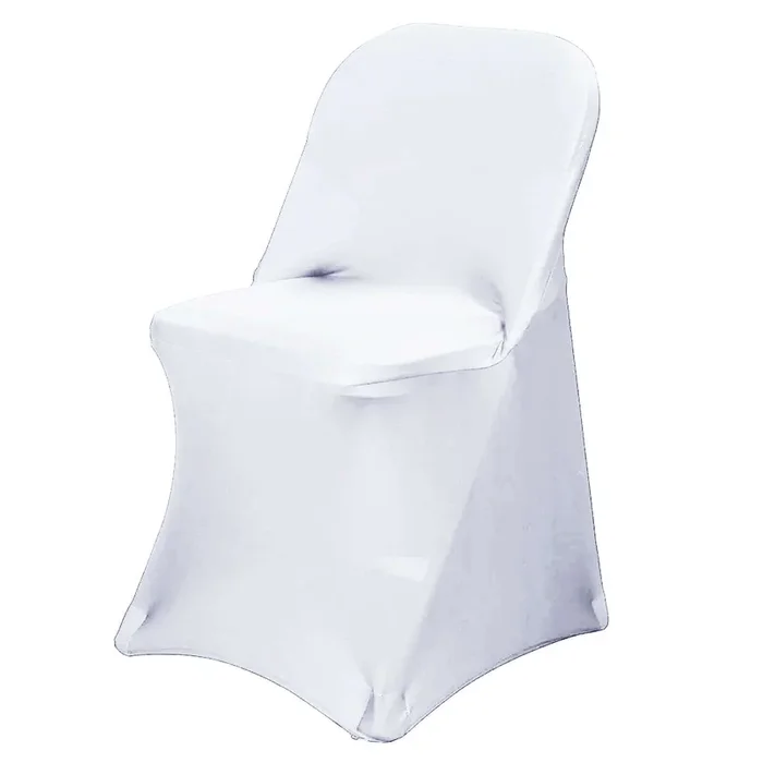 Stretch Spandex Chair Cover White for Folding Chairs – Reusable & Wrinkle-Resistant 160GSM Fitted Slipcover for a Polished LookChair Covers