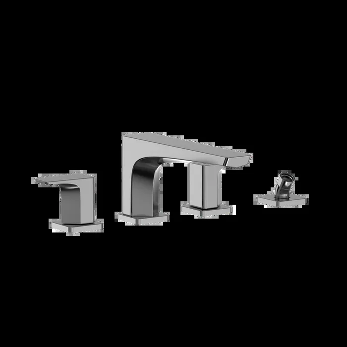 TOTO GE Two-Handle Deck-Mount Roman Tub Filler Trim with Handshower, Polished Chrome TBG07202U#CP