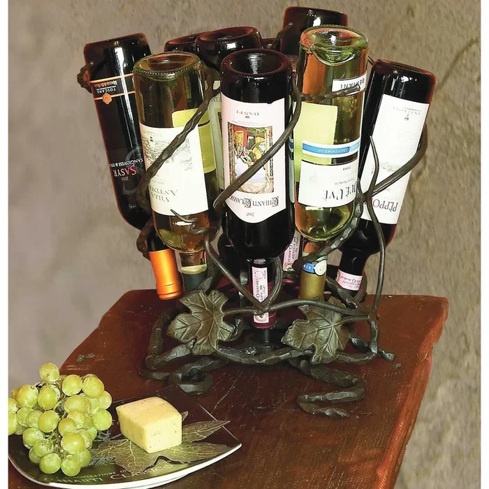 Wrought Iron Wine Lazy Susan – 9 bottleKitchen