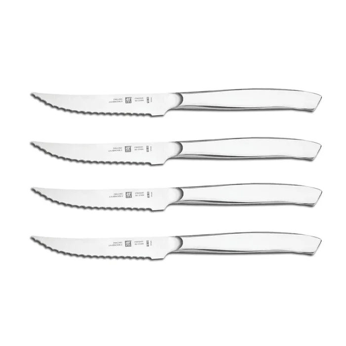 ZWILLING 4pc Stainless Steel Serrated Mignon Steak Knife Set