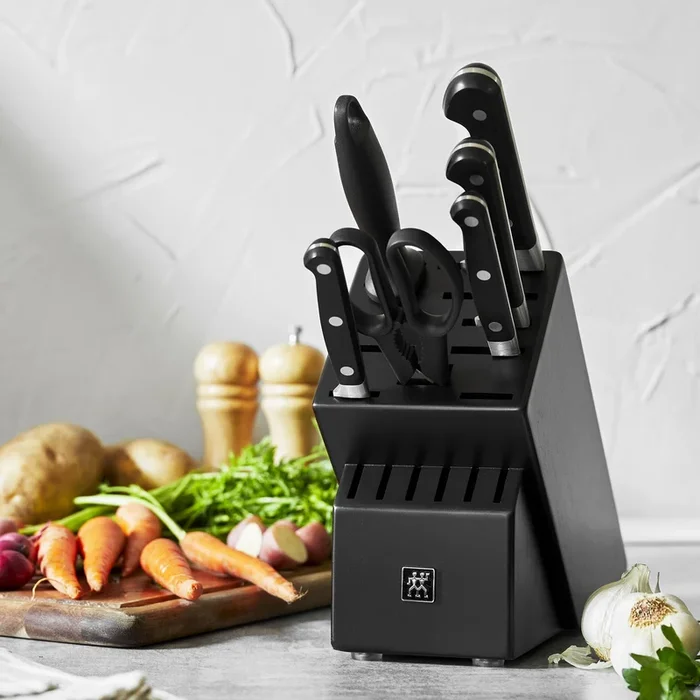 ZWILLING 7pc Knife Set in Black Rubberwood Block, Professional “S” Series